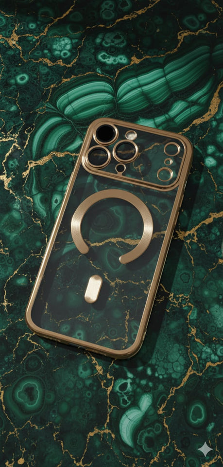 Custodia MagSafe trasparente di lusso per iPhone 17 Pro Max - Custodia protettiva sottile e antiurto,