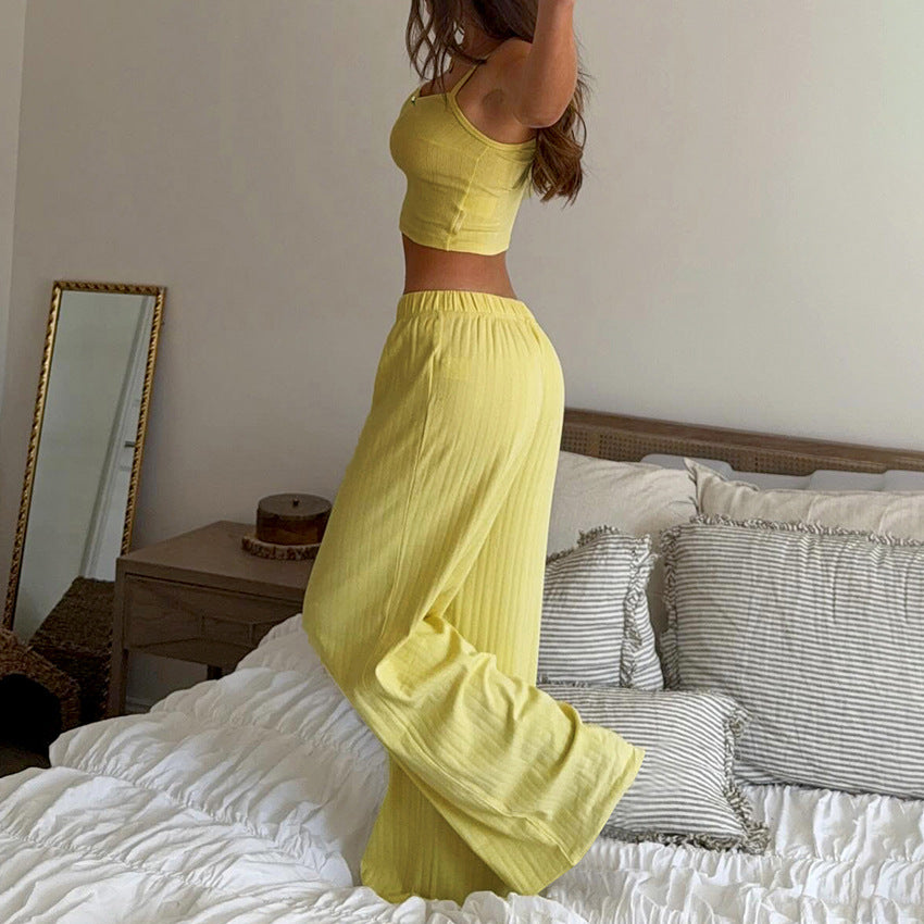 Nuovo arrivo estivo: set due pezzi con canotta e pantaloni a gamba larga