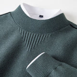 Maglione da uomo in maglia jacquard a triangolo invertito con collo alto