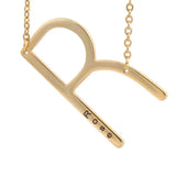 Collana con ciondolo a forma di lettera inglese in acciaio al titanio europeo da 26 pollici - Collana con ciondolo a forma di lettera