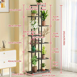 1 supporto per piante in metallo nero lucido Youngsters - Versatile portavasi per interni ed esterni a 4/5/6/7/8 livelli, resistente scaffalatura multistrato per patio, giardino, angolo, balcone, arredamento per soggiorno - Non richiede montaggio