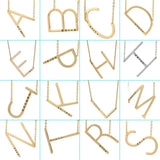 Collana con ciondolo a forma di lettera inglese in acciaio al titanio europeo da 26 pollici - Collana con ciondolo a forma di lettera