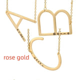 Collana con ciondolo a forma di lettera inglese in acciaio al titanio europeo da 26 pollici - Collana con ciondolo a forma di lettera