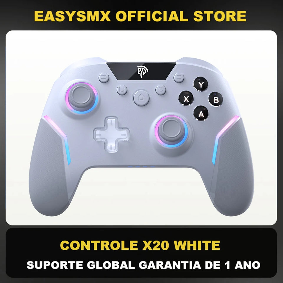 EasySMX X20 Wireless Gamepad Enhanced Controller Compatible with PC/NS/TV/Phone/Laptop, Hall Micro Triggers Joystick RGB Effect