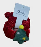 Elastico per capelli in velluto natalizio,