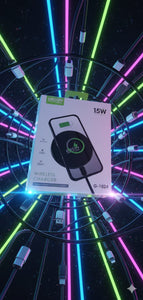 Supporto di ricarica wireless pieghevole veloce 2 in 1 verde da 15 W