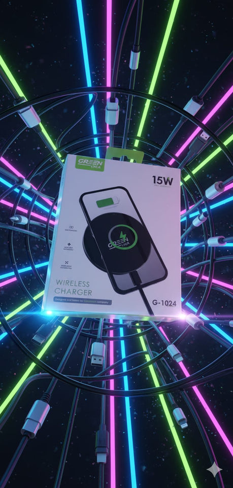 Supporto di ricarica wireless pieghevole veloce 2 in 1 verde da 15 W