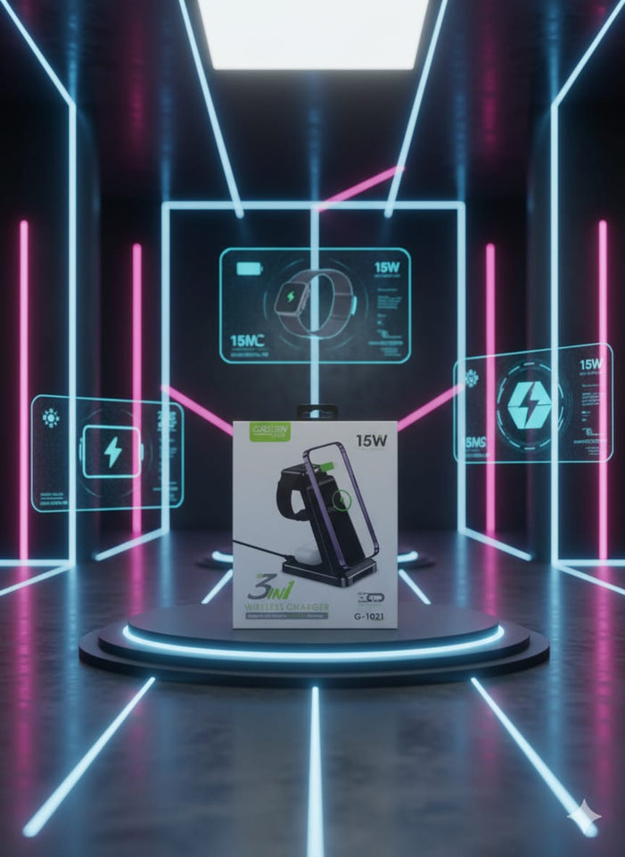 Supporto di ricarica wireless pieghevole veloce 2 in 1 verde da 15 W