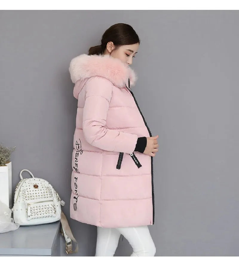 New Parka Women 2022 Winter Jacket Women Coat Hooded Outwear Female Parka Thick Waem Cotton Padded Fur collar Winter Basic Coats