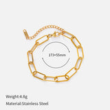 Bracciale con ciondolo a catena spessa multistrato Figaro in acciaio inossidabile, motivo geometrico, stile hip-hop europeo e americano, con chiusura OT