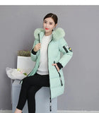 New Parka Women 2022 Winter Jacket Women Coat Hooded Outwear Female Parka Thick Waem Cotton Padded Fur collar Winter Basic Coats