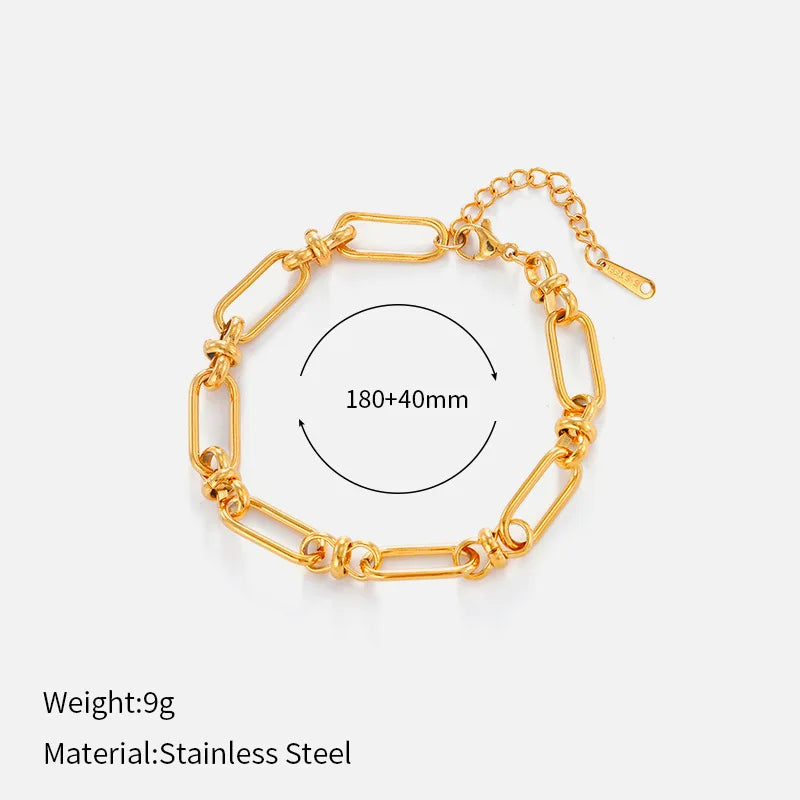 Bracciale con ciondolo a catena spessa multistrato Figaro in acciaio inossidabile, motivo geometrico, stile hip-hop europeo e americano, con chiusura OT