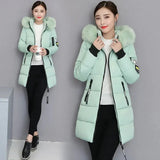 New Parka Women 2022 Winter Jacket Women Coat Hooded Outwear Female Parka Thick Waem Cotton Padded Fur collar Winter Basic Coats