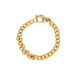 Bracciale con ciondolo a catena spessa multistrato Figaro in acciaio inossidabile, motivo geometrico, stile hip-hop europeo e americano, con chiusura OT