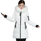 New Parka Women 2022 Winter Jacket Women Coat Hooded Outwear Female Parka Thick Waem Cotton Padded Fur collar Winter Basic Coats