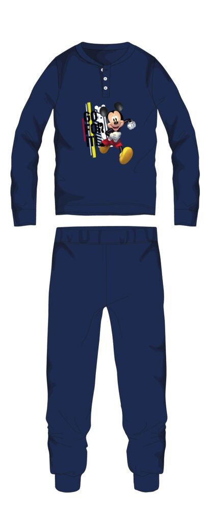 Pigiama invernale in cotone Disney Topolino - pigiama in interlock - blu navy - 116