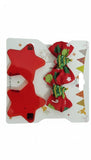 Set di accessori natalizi per bambini: fiocchi per capelli di Babbo Natale e occhiali a forma di stella rossa