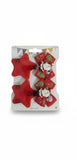 Set di accessori natalizi per bambini: fiocchi per capelli di Babbo Natale e occhiali a forma di stella rossa