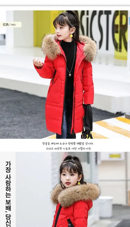 Girls Cotton Jacket Thickened Down Cotton Outerwear Children's Winter Coat Teen Clothes Girls 5 7 9 10 11 12 Years Parka Clothes
