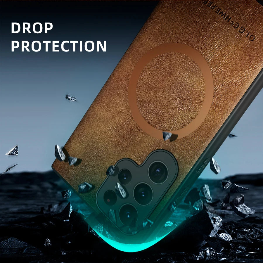 Custodia di lusso per Samsung Galaxy S24 S23 S22 Ultra Custodia in pelle e silicone per Samsung Galaxy S20 Plus S21 FE Custodia per telefono S25