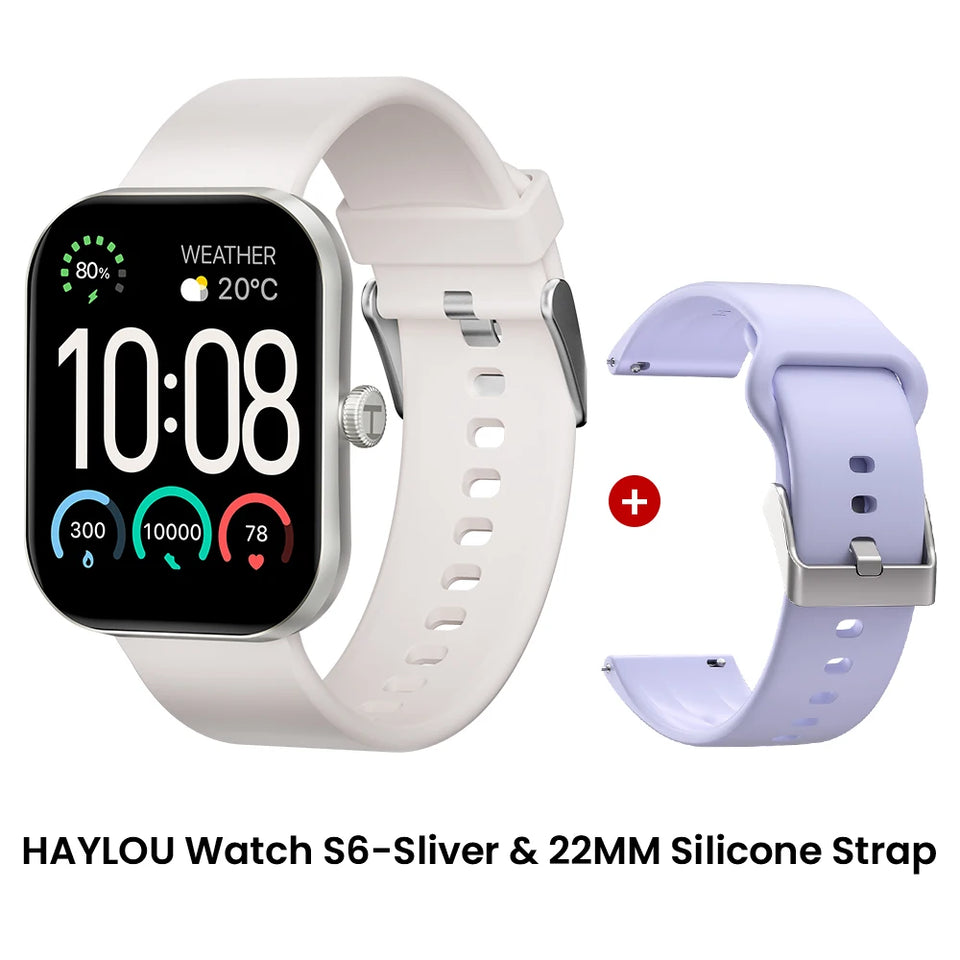 HAYLOU Watch S6 Smartwatch con display HD da 2,01", Bluetooth, chiamate vocali, IP68, impermeabile, monitoraggio del fitness
