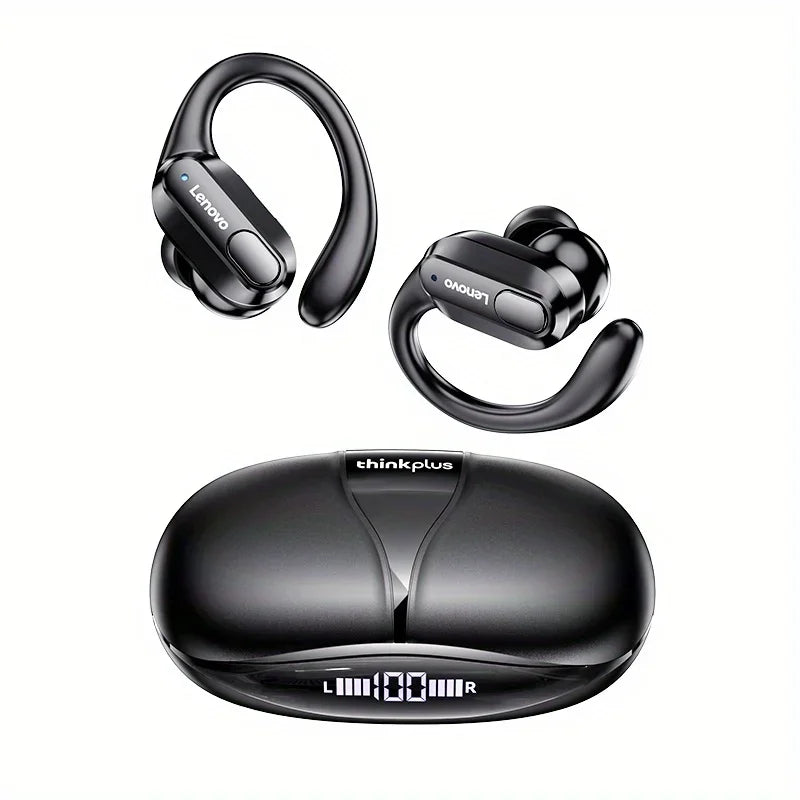 Cuffie wireless Lenovo XT80, auricolari Bluetooth 5.3, con microfono, controllo tramite pulsante, riduzione del rumore, ganci auricolari, cuffie impermeabili