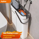 JOYBOS Spin Hand Free Flat Barrel 33cm Mop With Bucket 360 Complete Cleaning System With Dual Chamber Washable Floor House Mops