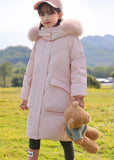New 2025 Winter Girls' Thermal Insulated Down Jacket - Trendy Stylish Mid-Length Winter Coat for Kids, Warmth & Fashion Combo