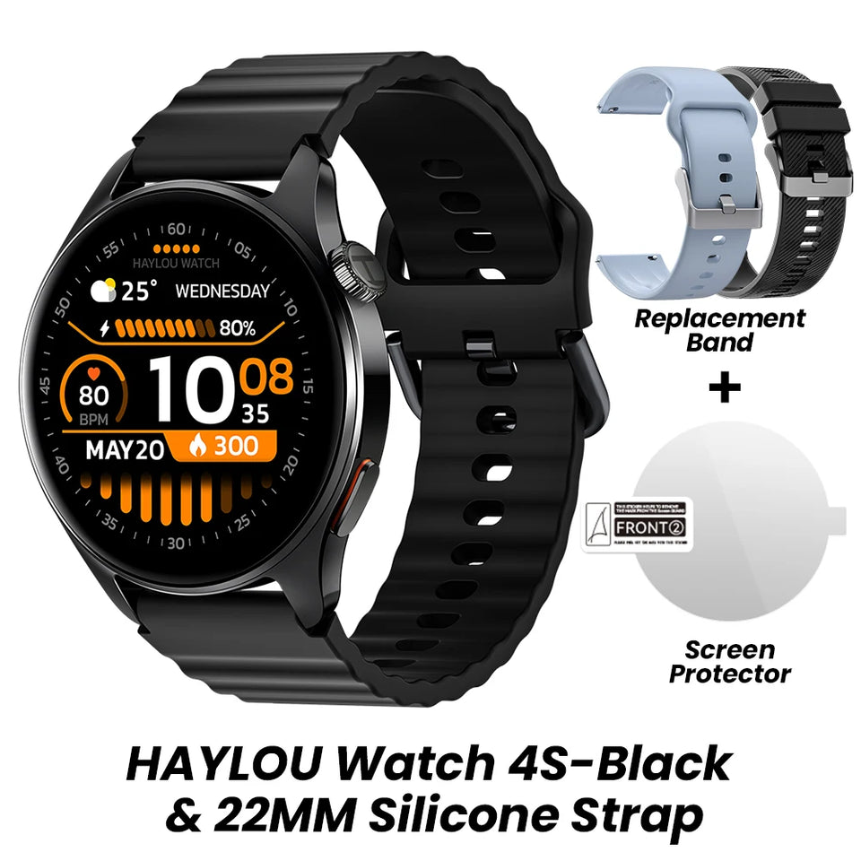HAYLOU Watch 4S GPS Smartwatch Display AMOLED HD da 1,43", 5 Posizionamento GPS satellitare, 120+ Modalità di allenamento, Sport Fitness Smart Watch