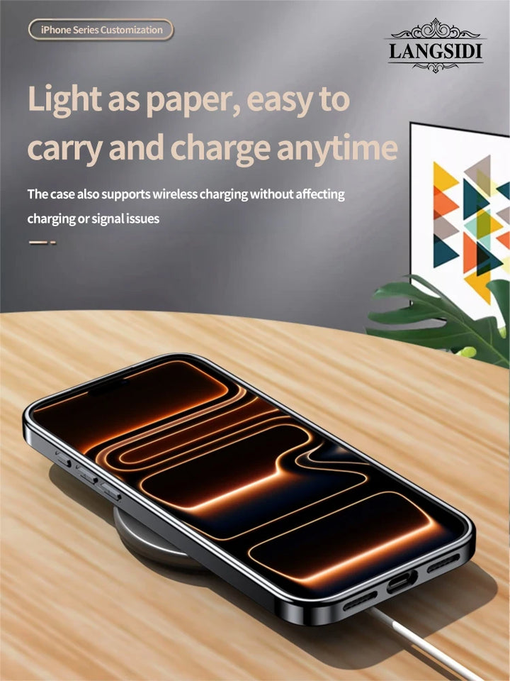 Custodia in pelle di lusso per iPhone 17 16 15 14 Pro Max Air 17Pro 16Pro con protezione completa dell'obiettivo e cover posteriore