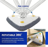 UNTIOR Telescopic Triangle Mop 360° Rotatable Spin Cleaning Mop Squeeze Wet and Dry Use Water Absorption Home Floor Tools