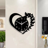 Heart shaped frameless design acrylic silent clock living room bedroom home decoration Mother's Day New Year Easter gift