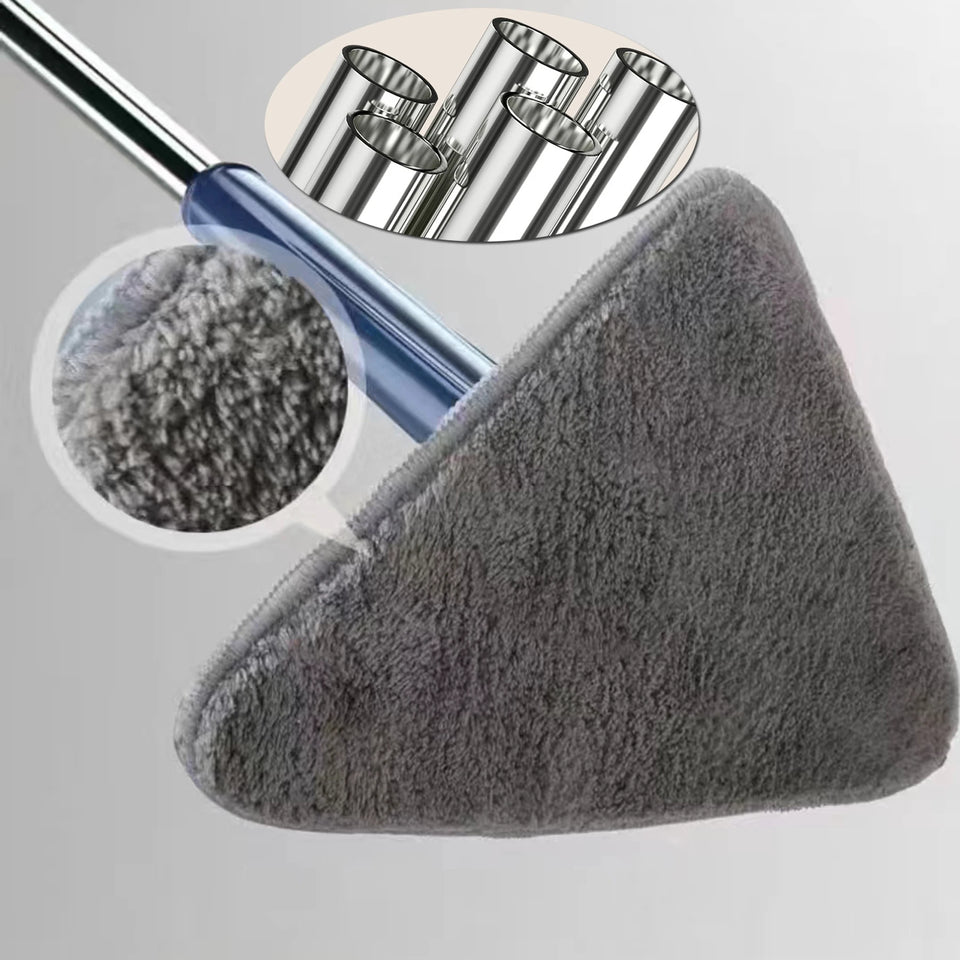 Triangle Mop 360 Rotatable Extendable Adjustable 110 Cm 2 in 1 With Squeegee Cleaning Mop For Tub Tile Floor Wall Deep Cleaning