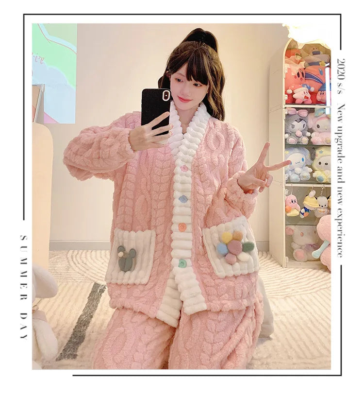 Cardigan lungo invernale da donna con motivo floreale ritagliato, comodo pigiama da casa, taglie forti, scollo a V, manica lunga