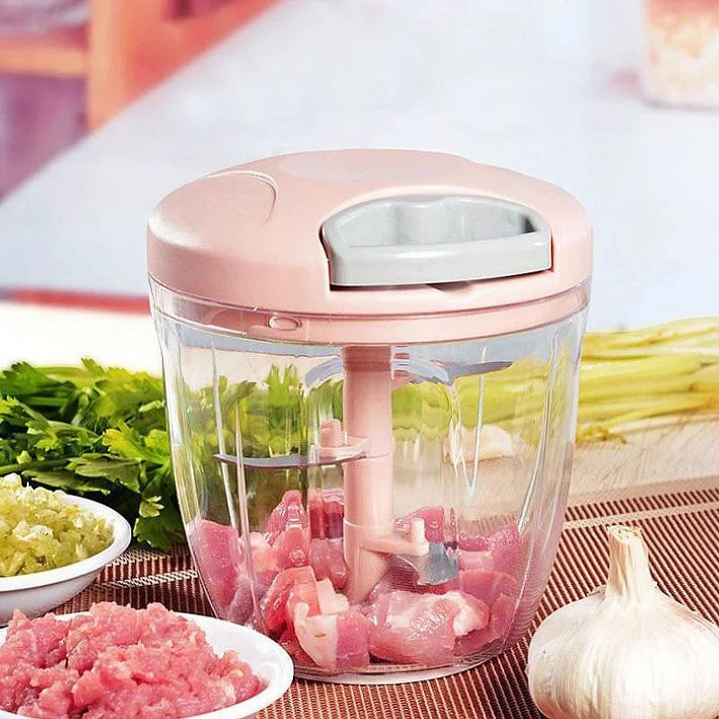 New Crusher Vegetable Onion Cutter Kitchen Cooking Accessories 500/900ML Manual Meat Mincer Garlic Press Chopper Rotate Tools