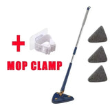 NEW Extended Triangle Mop 360 Twist Squeeze Wringing XType Window Glass Toilet Bathrrom Floor Wall Window Cleaning Mop