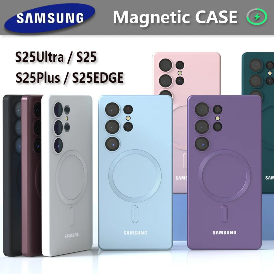 Magnetic mobile phone soft case For Samsung Galaxy S25 Ultra magsafe S25Ultra S25 S24 S23 S22 S21 S20 FE Plus Plusl Full Cover