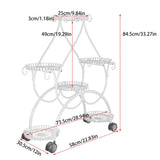 6 Portavasi in metallo per piante in vaso, carrello da giardino con ruote per soggiorno, balcone, giardino, portavasi per piante, espositore