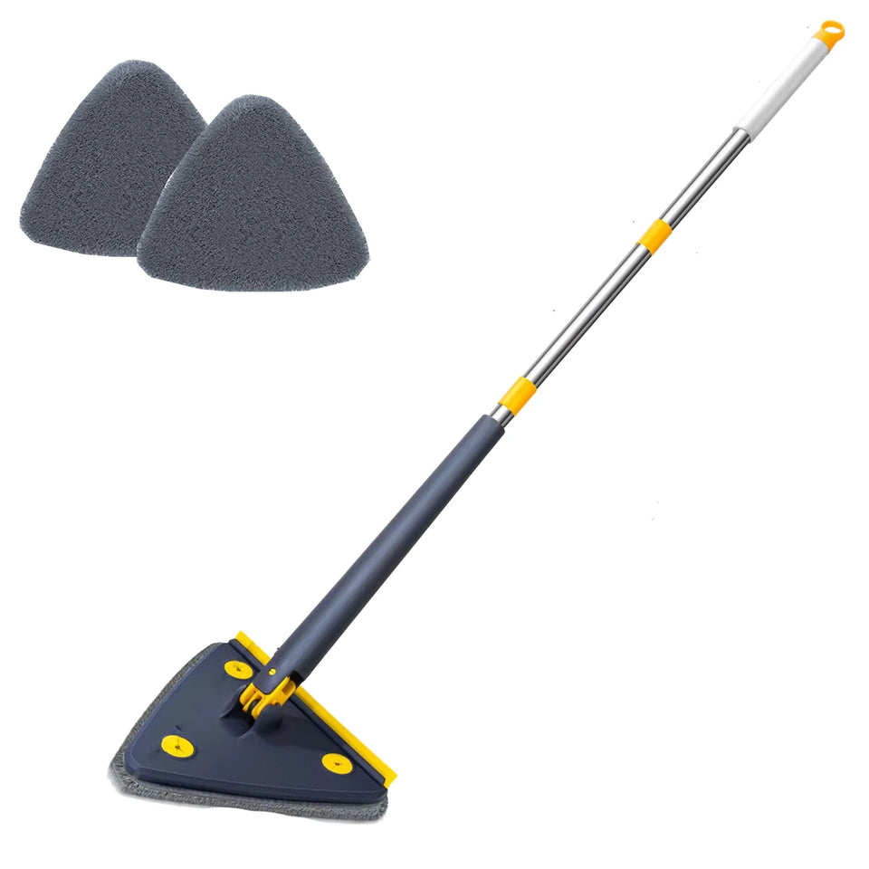 Triangle Mop 360 Rotatable Extendable Adjustable 110 Cm 2 in 1 With Squeegee Cleaning Mop For Tub Tile Floor Wall Deep Cleaning