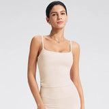 NCLAGEN GYM Tank Top With Built In Bra women's Yoga clothing  running Square Neck fitness vest beautiful back sports Workout