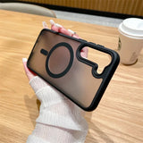 Nuova custodia di lusso opaca traslucida per telefono aziendale per Samsung Galaxy S25 S24 Ultra S23 S22 Plus S20 S21 FE con custodia magnetica Magsafe