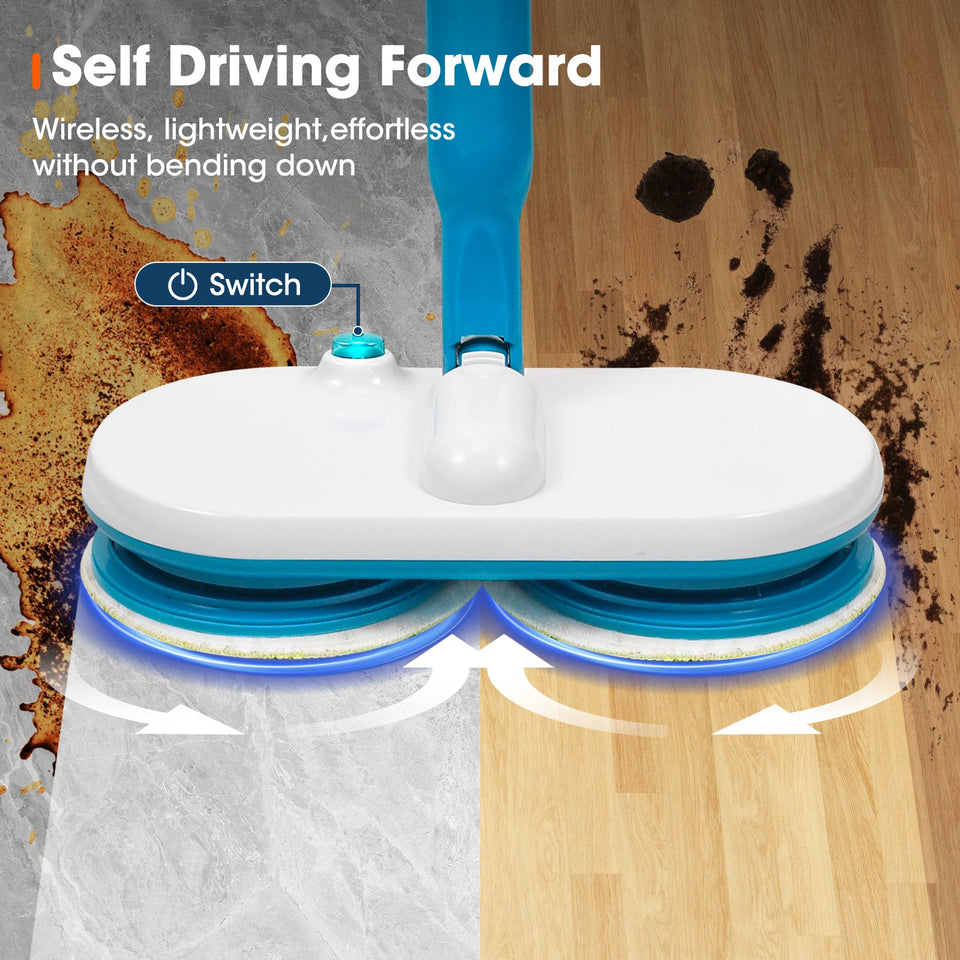 USB Electric Floating Mop Floor Wiper, Wireless Rotating Cleaning, Rotating Polishing Mop for Various Microfiber Pads Sweeping
