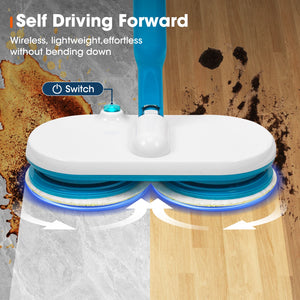 Electric Floating Mop Floor Wiper,Wireless USB Rotating Cleaning Mop Scrubbing Polishing Lightweight Mop Various Microfiber Pads