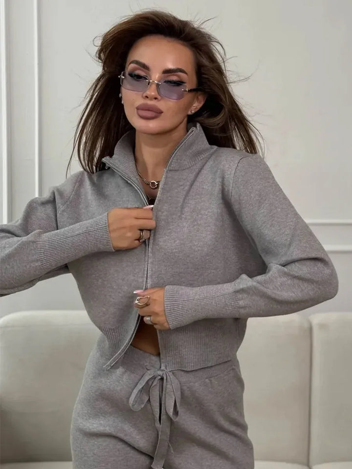 Wolfeel, nuovi pantaloni in maglia con cerniera autunno inverno, pantaloni cardigan slim fit alla moda da donna, outfit da pendolarismo chic