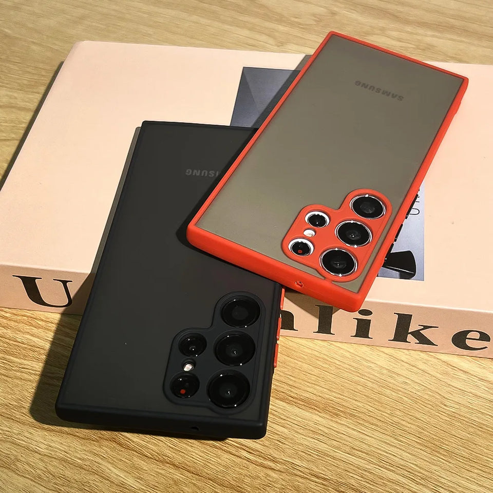 Aromr Shockproof Silicone Protect Case For Samsung Galaxy S24 S21 S22 S23 Plus S20 S21 FE S24 Ultra 5G Skin Feel Back Cover