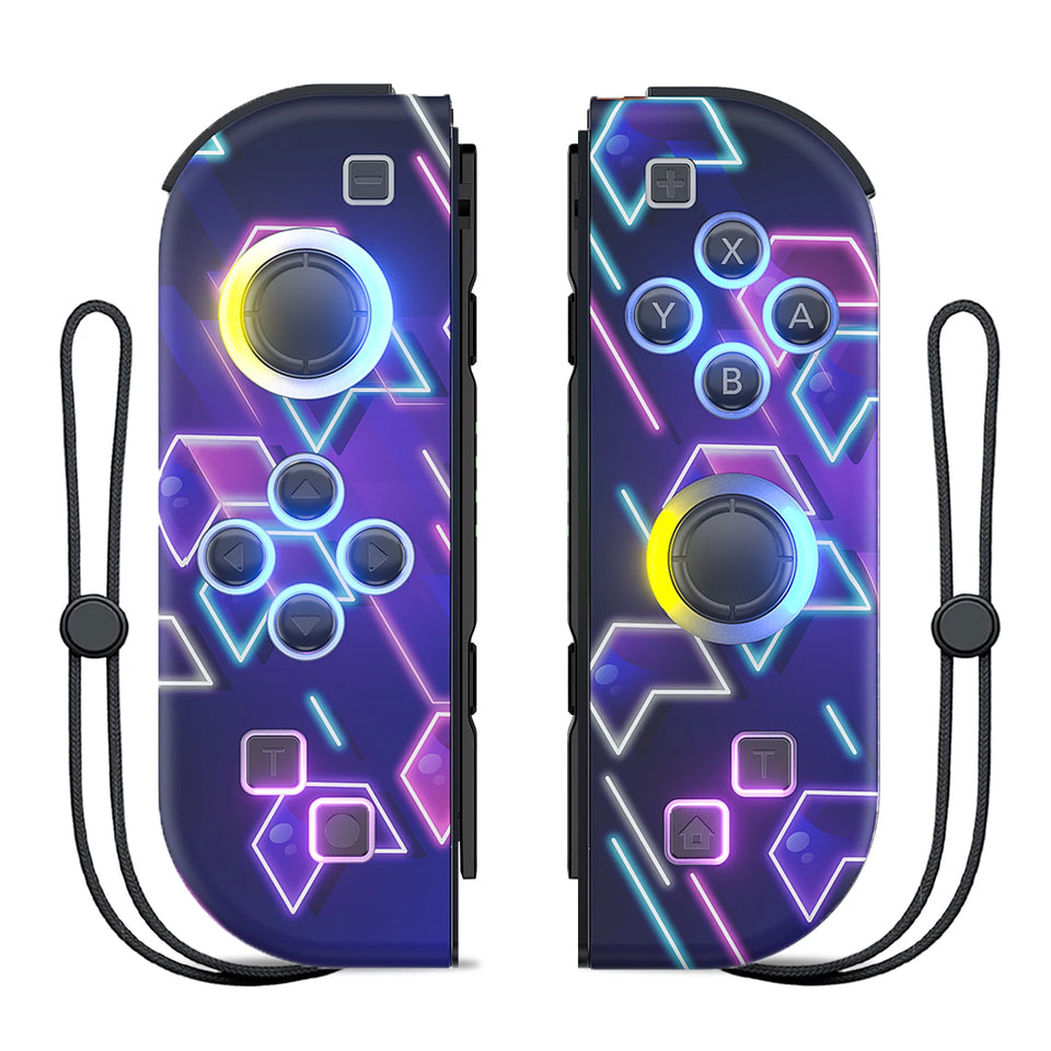 Gamepad For Nintendo Switch/OLED/Lite - RGB LED (L/R) Joypad , Turbo Dual Vibration Wireless Controller For NS Joycon