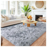 Tappeto lungo in peluche per soggiorno, divano, area tappeti, moderno, ultra morbido, soffice, tappetino da pavimento per camera da letto per bambini, tappetini da comodino, arredamento per la casa, grigio