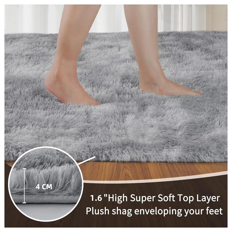Tappeto lungo in peluche per soggiorno, divano, area tappeti, moderno, ultra morbido, soffice, tappetino da pavimento per camera da letto per bambini, tappetini da comodino, arredamento per la casa, grigio