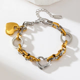 Bracciale rigido a catena color oro e argento GANPUP in acciaio inossidabile 316L per donna e uomo, alla moda, con trama, impermeabile