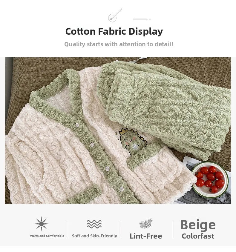 Camicia da notte premaman in flanella spessa, stile autunno inverno, cardigan per l'allattamento, manica lunga, pantaloni lunghi, calda camicia da notte per l'allattamento